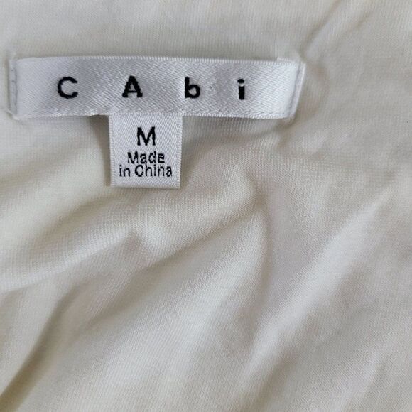 Cabi Tank Top M Yellow White Striped Sun Band Draped Cowl Neck Adjustable Straps - Picture 10 of 11